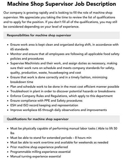 cnc manufacturing supervisor cadence|duties of a cnc supervisor.